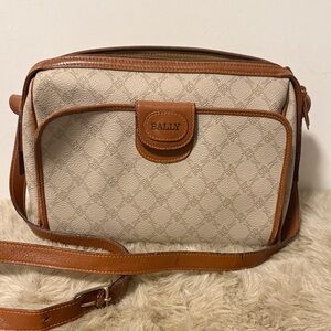 VINTAGE BALLY Monogram CROSSBODY Purse w Flap for Cards/ID, etc.